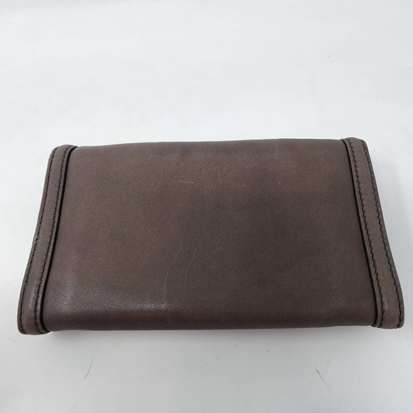 Coccinelle Italy Wallet Taupe Soft Leather Handmade Trifold Designer Snap 7x4" - Picture 2 of 11